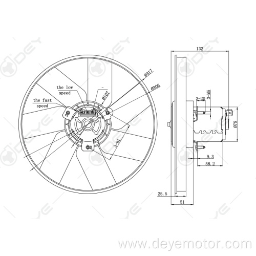 Car radiator cooling fan for VW PASSAT GOLF